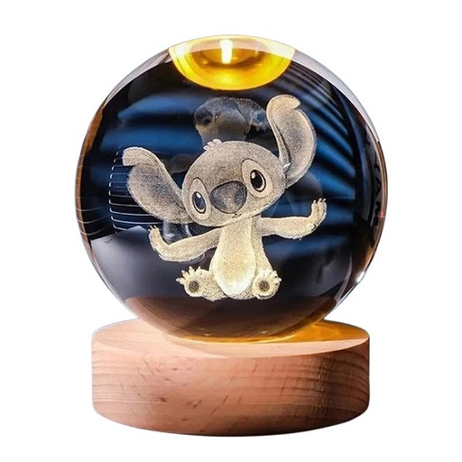 گوی کریستالی شبخواب طرح استیچ قطر 8 سانتی متر شاخص