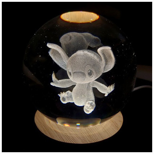 گوی کریستالی شبخواب طرح استیچ قطر 8 سانتی متر گالری 3