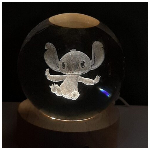 گوی کریستالی شبخواب طرح استیچ قطر 8 سانتی متر گالری 2