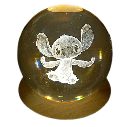 گوی کریستالی شبخواب طرح استیچ قطر 8 سانتی متر گالری 1