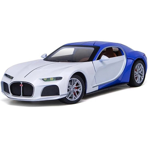 ماکت ماشین بوگاتی آتلانتیک برند XINHAODI سفید آبی