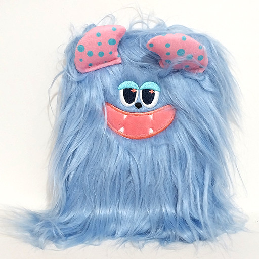 دفتر 100 برگ طرح پشمی و برجسته هیولا آبی