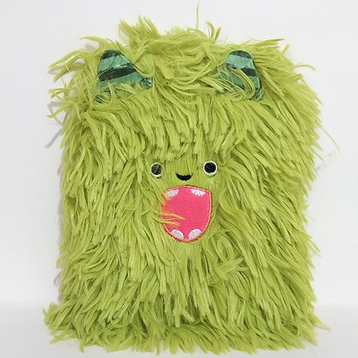 دفتر 100 برگ طرح پشمی و برجسته هیولا سبز