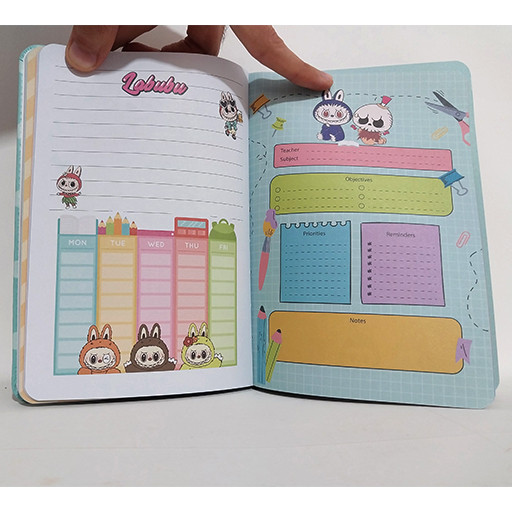 دفتر 100 برگ برنامه ریزی با جلد نرم و برجسته طرح لبوبو گالری 6