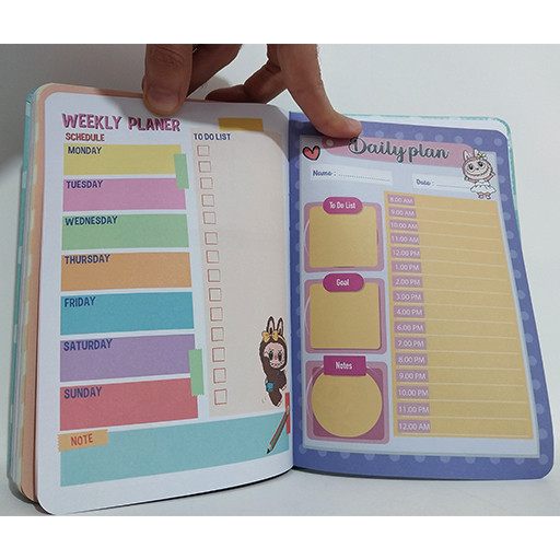 دفتر 100 برگ برنامه ریزی با جلد نرم و برجسته طرح لبوبو گالری 4