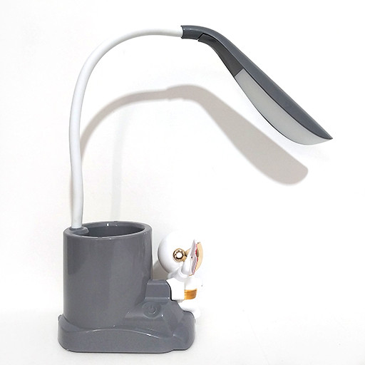 چراغ مطالعه خم شو جامدادی دار طرح فضانورد گالری خاکستری