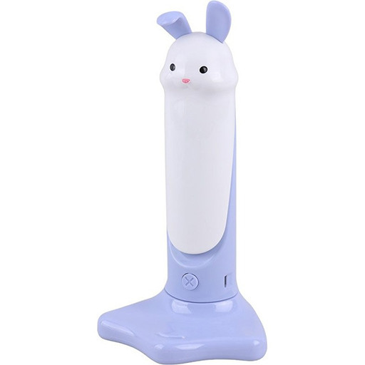 چراغ مطالعه شارژی و تاشونده با پایه نگهدارنده موبایل طرح حیوانات خرگوش آبی