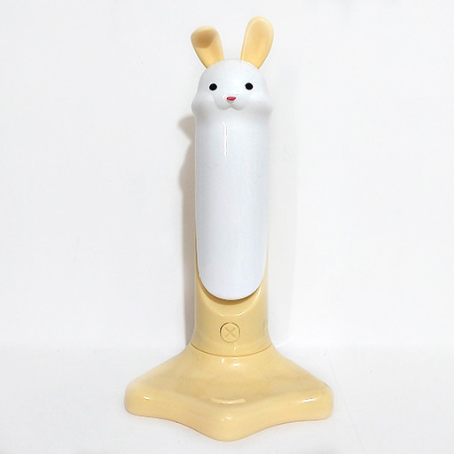 چراغ مطالعه شارژی و تاشونده با پایه نگهدارنده موبایل طرح حیوانات خرگوش زرد
