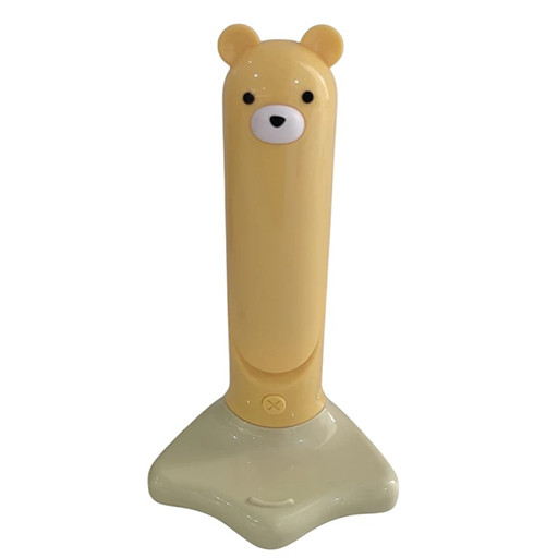 چراغ مطالعه شارژی و تاشونده با پایه نگهدارنده موبایل طرح حیوانات خرس زرد