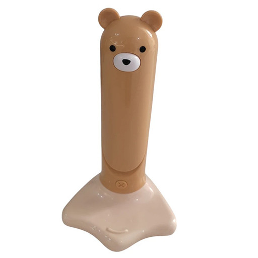 چراغ مطالعه شارژی و تاشونده با پایه نگهدارنده موبایل طرح حیوانات خرس قهوه ای