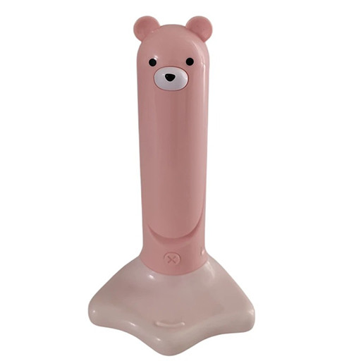 چراغ مطالعه شارژی و تاشونده با پایه نگهدارنده موبایل طرح حیوانات خرس صورتی