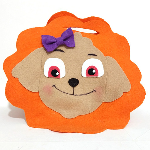 کیف دستی نمدی طرح دار نارنجی