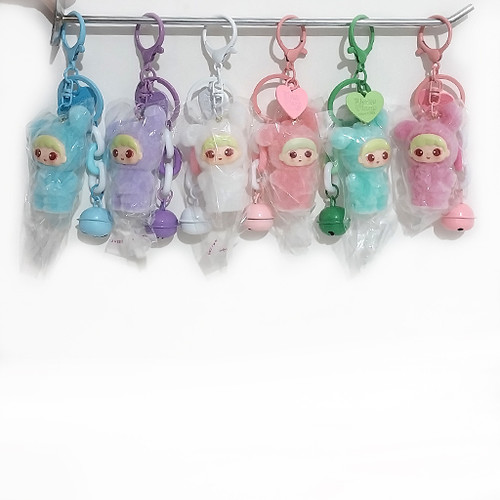 سرکلیدی طرح دخترانه مخملی و زنگوله دار