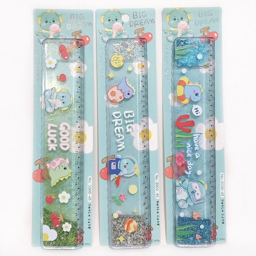 خط کش آکواریومی اکلیلی 20 سانتی طرح دایناسور شاخص