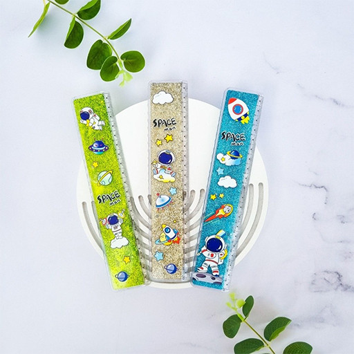 خط کش آکواریومی اکلیلی 20 سانتی طرح فضانورد گالری