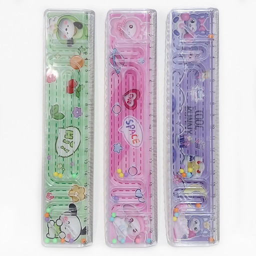 خط کش 20 سانتی شیشه ای هزارتو دار طرح خرگوشی شاخص