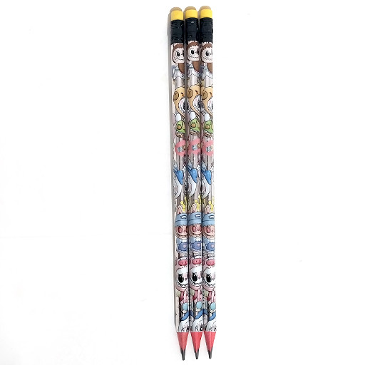 مداد مشکی سه گوش لبوبو سر پاکن دار زرد