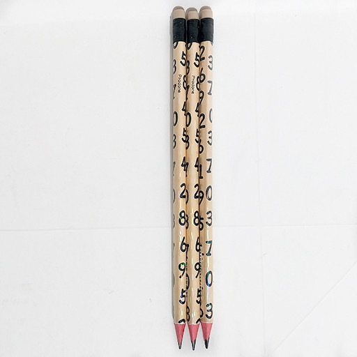 مداد مشکی سه گوش کیفیت بالا و سر پاکن دار بژ