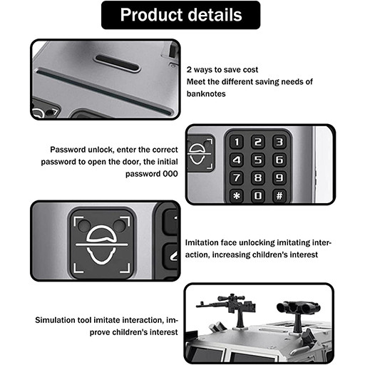 قلک الکترونیکی تشخیص چهره شبیه سازی شده به طرح ماشین نظامی مشخصات