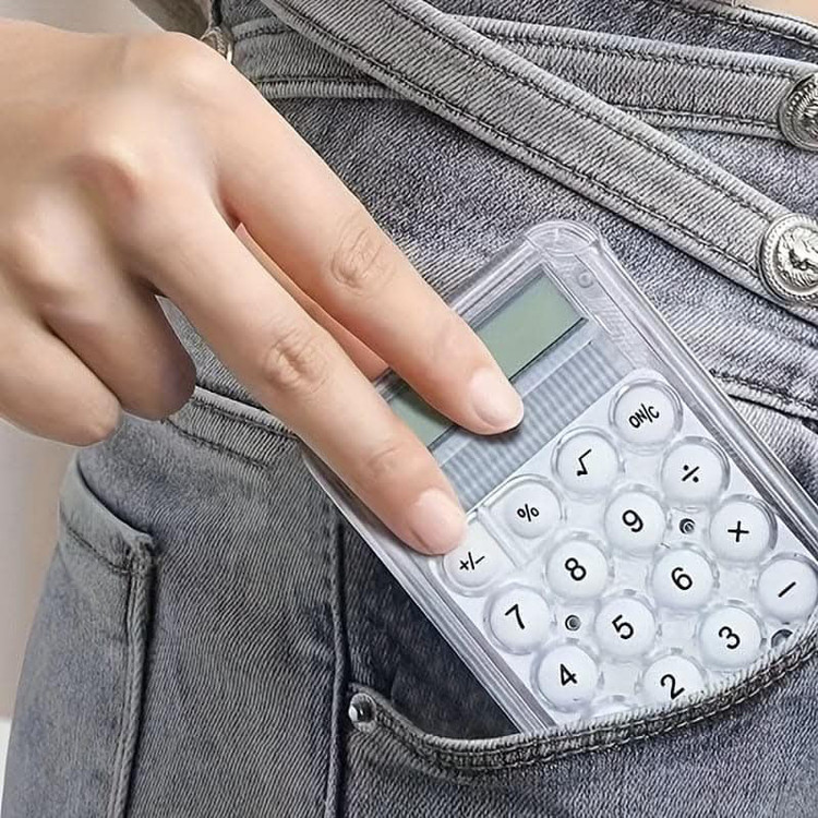 ماشین حساب جیبی شفاف پاستیلی