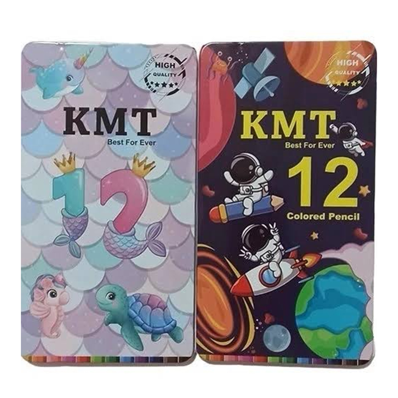مداد رنگی 12 رنگ KMT جعبه فلزی